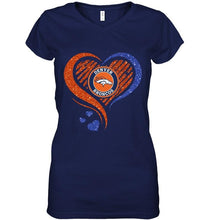 Load image into Gallery viewer, Denver Broncos heart glittering shirt