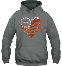 Load image into Gallery viewer, Denver Broncos glitter heart shirt