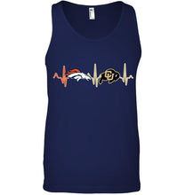 Load image into Gallery viewer, Denver Broncos Colorado Buffaloes heartbeat shirt
