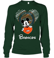 Load image into Gallery viewer, Mickey loves Denver Broncos fan hoodie
