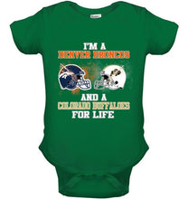 Load image into Gallery viewer, i'm a Denver Bronco and a Colorado Buffaloe for life shirt