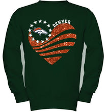 Load image into Gallery viewer, Denver Broncos glitter heart shirt
