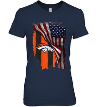 Load image into Gallery viewer, Denver Broncos american flag fan hoodie