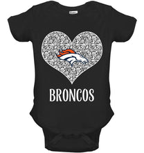 Load image into Gallery viewer, Denver Broncos heart floral pattern shirt