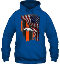Load image into Gallery viewer, Denver Broncos american flag fan hoodie