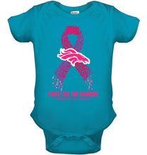 Load image into Gallery viewer, Denver Broncos fight like the Broncos br east cancer warrior shirt