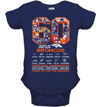 Load image into Gallery viewer, 60 years of denver broncos signed shirt