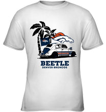 Load image into Gallery viewer, Beetle Denver Broncos on beach shirt