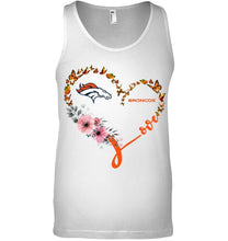 Load image into Gallery viewer, Denver Broncos butterfly heart shirt