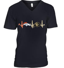 Load image into Gallery viewer, Denver Broncos Colorado Buffaloes heartbeat shirt