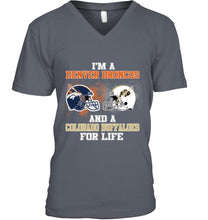 Load image into Gallery viewer, i'm a Denver Bronco and a Colorado Buffaloe for life shirt