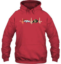 Load image into Gallery viewer, Denver Broncos Colorado Buffaloes heartbeat shirt