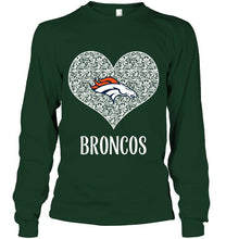 Load image into Gallery viewer, Denver Broncos heart floral pattern shirt