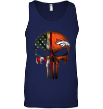 Load image into Gallery viewer, Denver Broncos skull american flag shirt