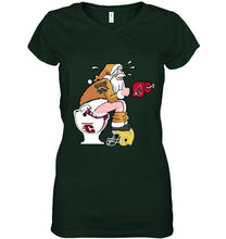 Load image into Gallery viewer, Santa Western Michigan Broncos in bathroom shirt