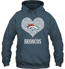 Load image into Gallery viewer, Denver Broncos heart floral pattern shirt
