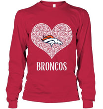 Load image into Gallery viewer, Denver Broncos heart floral pattern shirt