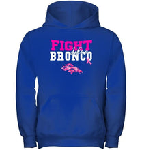 Load image into Gallery viewer, Fight like a Bronco Denver Broncos br east cancer support fan shirt