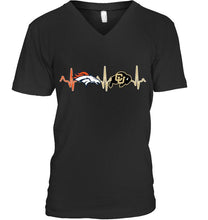 Load image into Gallery viewer, Denver Broncos Colorado Buffaloes heartbeat shirt