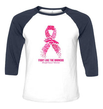 Load image into Gallery viewer, Denver Broncos fight like the Broncos br east cancer warrior shirt