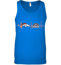 Load image into Gallery viewer, Denver Broncos Colorado Rockies heartbeat shirt