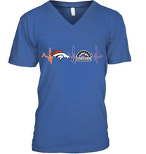Load image into Gallery viewer, Denver Broncos Colorado Rockies heartbeat shirt