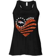 Load image into Gallery viewer, Denver Broncos glitter heart shirt