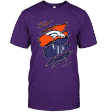 Load image into Gallery viewer, Denver Broncos and Colorado Rockies layer under ripped shirt