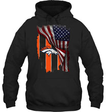 Load image into Gallery viewer, Denver Broncos american flag fan hoodie