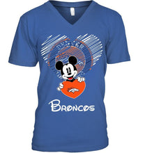 Load image into Gallery viewer, Mickey loves Denver Broncos fan hoodie