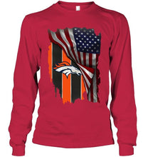 Load image into Gallery viewer, Denver Broncos american flag fan hoodie