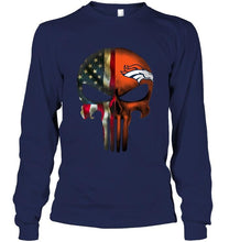 Load image into Gallery viewer, Denver Broncos skull american flag shirt