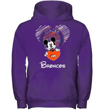 Load image into Gallery viewer, Mickey loves Denver Broncos fan shirt