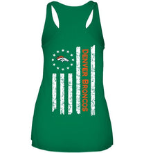 Load image into Gallery viewer, Denver Broncos star american flag on back shirt