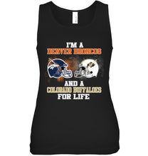 Load image into Gallery viewer, i'm a Denver Bronco and a Colorado Buffaloe for life shirt