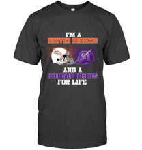 Load image into Gallery viewer, i'm a Denver Bronco and a Colorado Rockie for life shirt