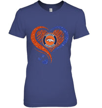 Load image into Gallery viewer, Denver Broncos heart glittering shirt