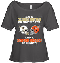Load image into Gallery viewer, I'm Colorado Buffaloe on saturdays and Denver Bronco on sundays shirt