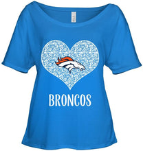 Load image into Gallery viewer, Denver Broncos heart floral pattern shirt