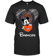 Load image into Gallery viewer, Mickey loves Denver Broncos fan shirt