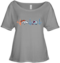 Load image into Gallery viewer, Denver Broncos Colorado Avalanche heartbeat shirt