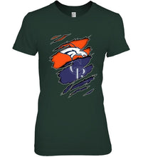 Load image into Gallery viewer, Denver Broncos and Colorado Rockies layer under ripped shirt