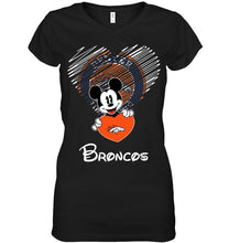Load image into Gallery viewer, Mickey loves Denver Broncos fan shirt