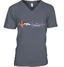 Load image into Gallery viewer, Denver Broncos Colorado Rockies heartbeat shirt