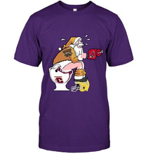 Load image into Gallery viewer, Santa Western Michigan Broncos in bathroom shirt