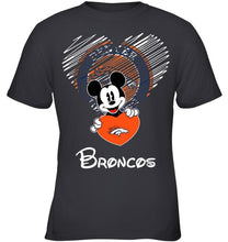 Load image into Gallery viewer, Mickey loves Denver Broncos fan shirt