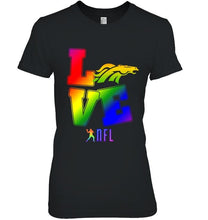 Load image into Gallery viewer, Love Denver Broncos lgbt NFL shirt