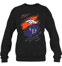 Load image into Gallery viewer, Denver Broncos and Colorado Rockies layer under ripped shirt