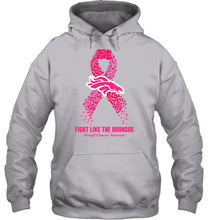 Load image into Gallery viewer, Denver Broncos fight like the Broncos br east cancer warrior shirt