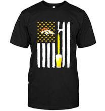 Load image into Gallery viewer, Denver Broncos Beer american flag shirt